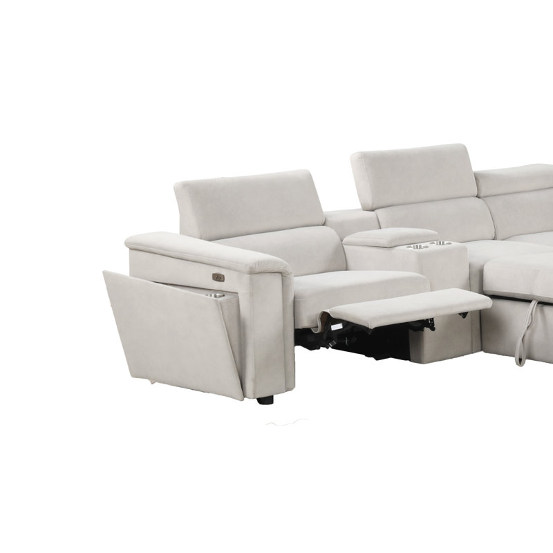 Brayden Studio® Jakiaya Sectional with Power Recliner and Storage
